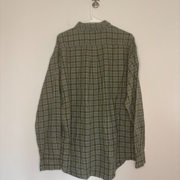 AMERICAN EAGLE Shirt Mens XL Green Plaid Point Collar Button Up Long Sleeve - Picture 4 of 4